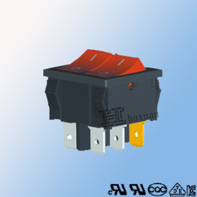 【供應六只腳多種按鈕顏色的翹板開關RS601F1-201N016RB】價格,廠家,圖片,電工開關,深圳市宏博軒科技-